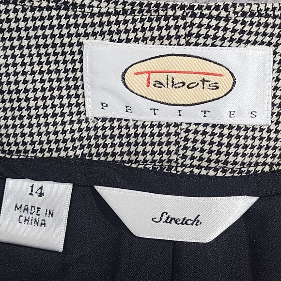 Talbots Womens 14P Stretch Wool Blend Dress Pants Houndstooth Pattern  JCT - Picture 4 of 8